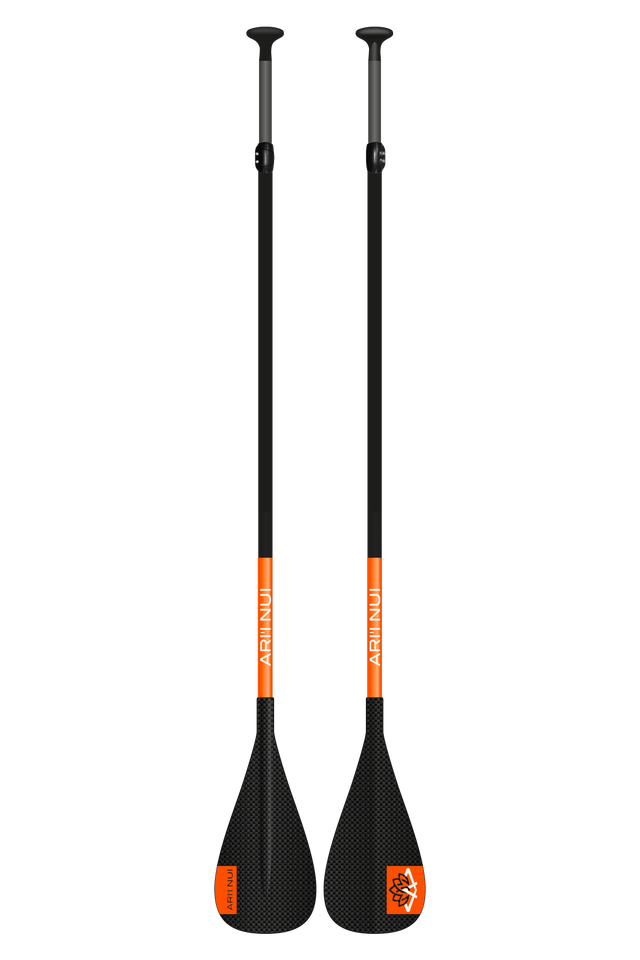 Ari'i Nui Fiber/Carbon Adjustable Paddle - Black/Orange-Paddle Boarding-troggs.com