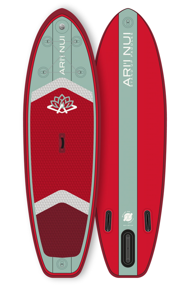 Ari'i Nui H Lite Bullet 9'6" Inflatable Stand Up Paddle Board - Moss/Red - Save £150-Paddle Boarding-troggs.com