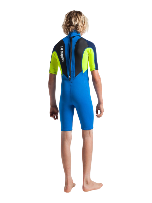 C-Skins Junior Element 3/2 Shorty - Cyan/Yellow/Navy