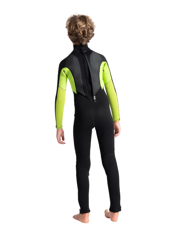 C-Skins Junior Element 3/2 Wetsuit - Black/Lime/Multi