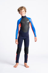 C-Skins Junior Element 3/2 Wetsuit - Slate/Red/Blue Tie-Dye-Kids Wetsuits-troggs.com