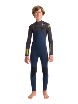 C-Skins Junior NuWave Session 4/3 Chest Zip Wetsuit - Bluestone/Meteor/Saffron