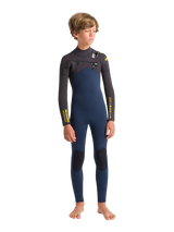 C-Skins Junior NuWave Session 4/3 Chest Zip Wetsuit - Bluestone/Meteor/Saffron