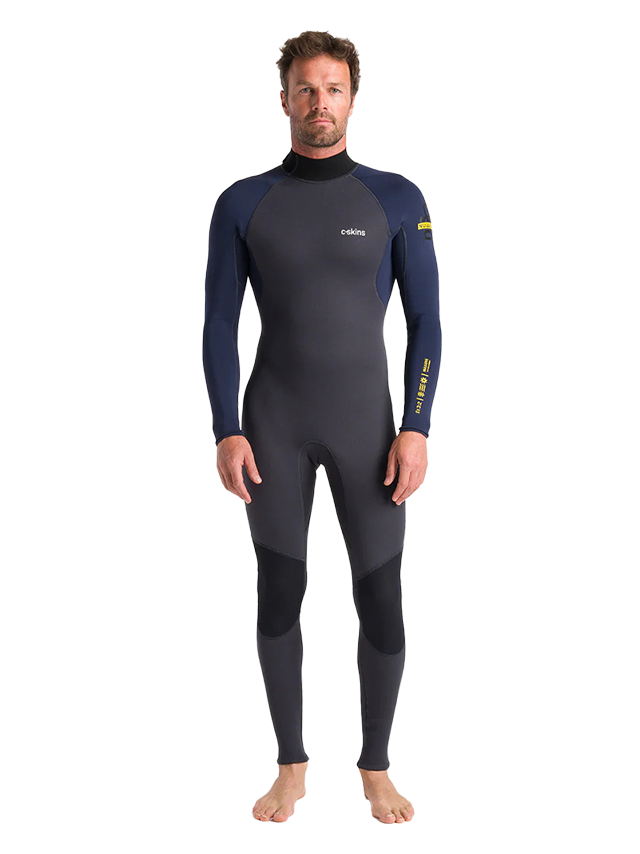 C-Skins Mens NuWave Element 3/2 Wetsuit - Anthracite/Slate/Saffron
