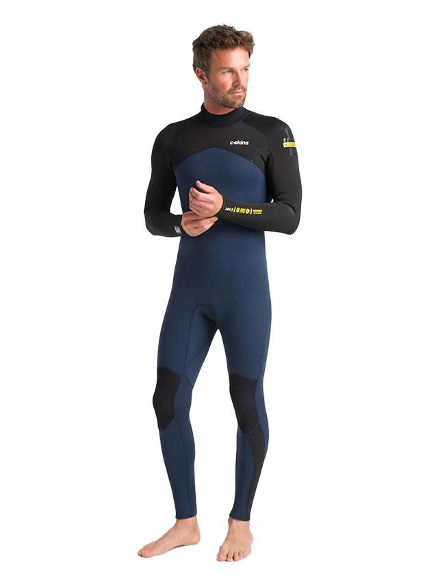 C-Skins Mens NuWave Legend 4/3 Wetsuit - Bluestone/Black/Saffron