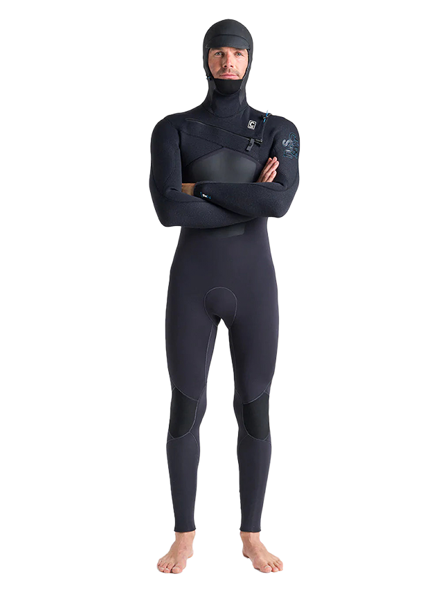 C-Skins Mens ReWired 5/4 Hooded Wetsuit - Anthracite/ Black X/ Petrol
