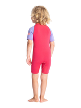 C-Skins Toddler C-Kid Front Zip Shorty - Coral/Lilac/Bright Coral