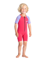 C-Skins Toddler C-Kid Front Zip Shorty - Coral/Lilac/Bright Coral