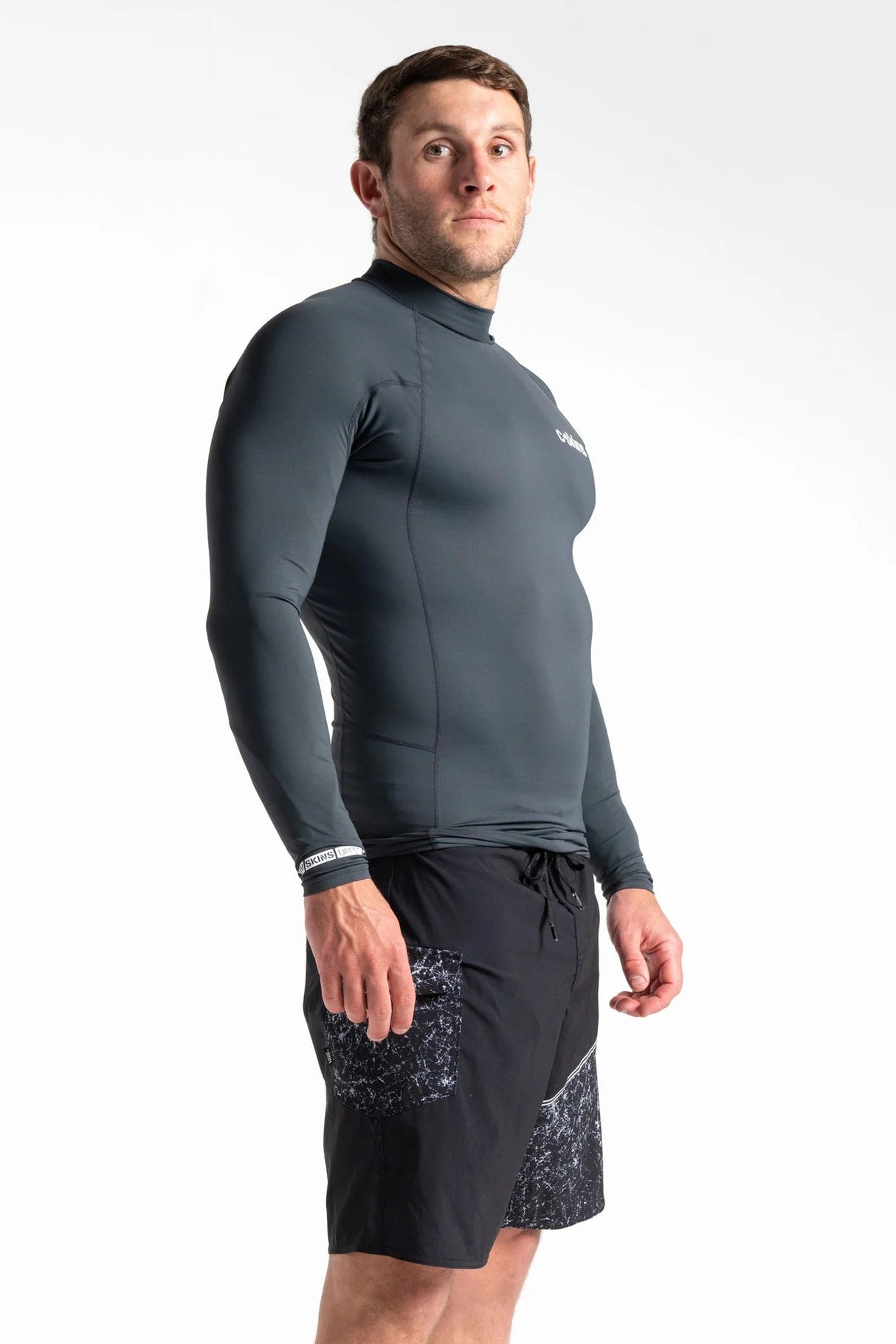 C-Skins UV Basics Long Sleeve Rash Vest - Anthracite-Rash Vests & Thermal Vests-troggs.com