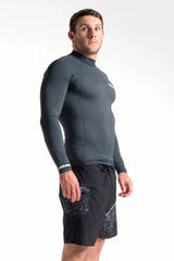 C-Skins UV Basics Long Sleeve Rash Vest - Anthracite-Rash Vests & Thermal Vests-troggs.com