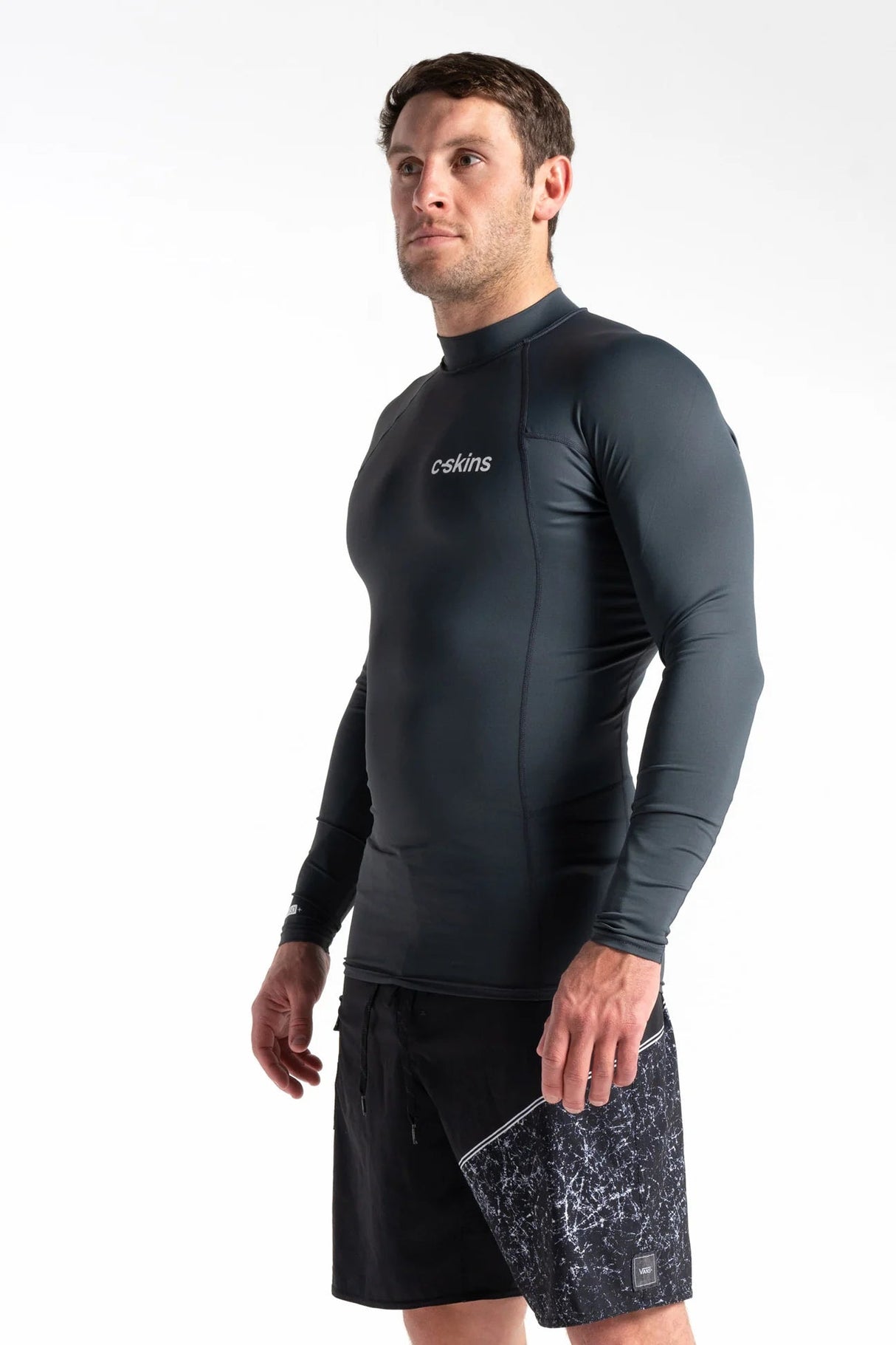 C-Skins UV Basics Long Sleeve Rash Vest - Anthracite-Rash Vests & Thermal Vests-troggs.com