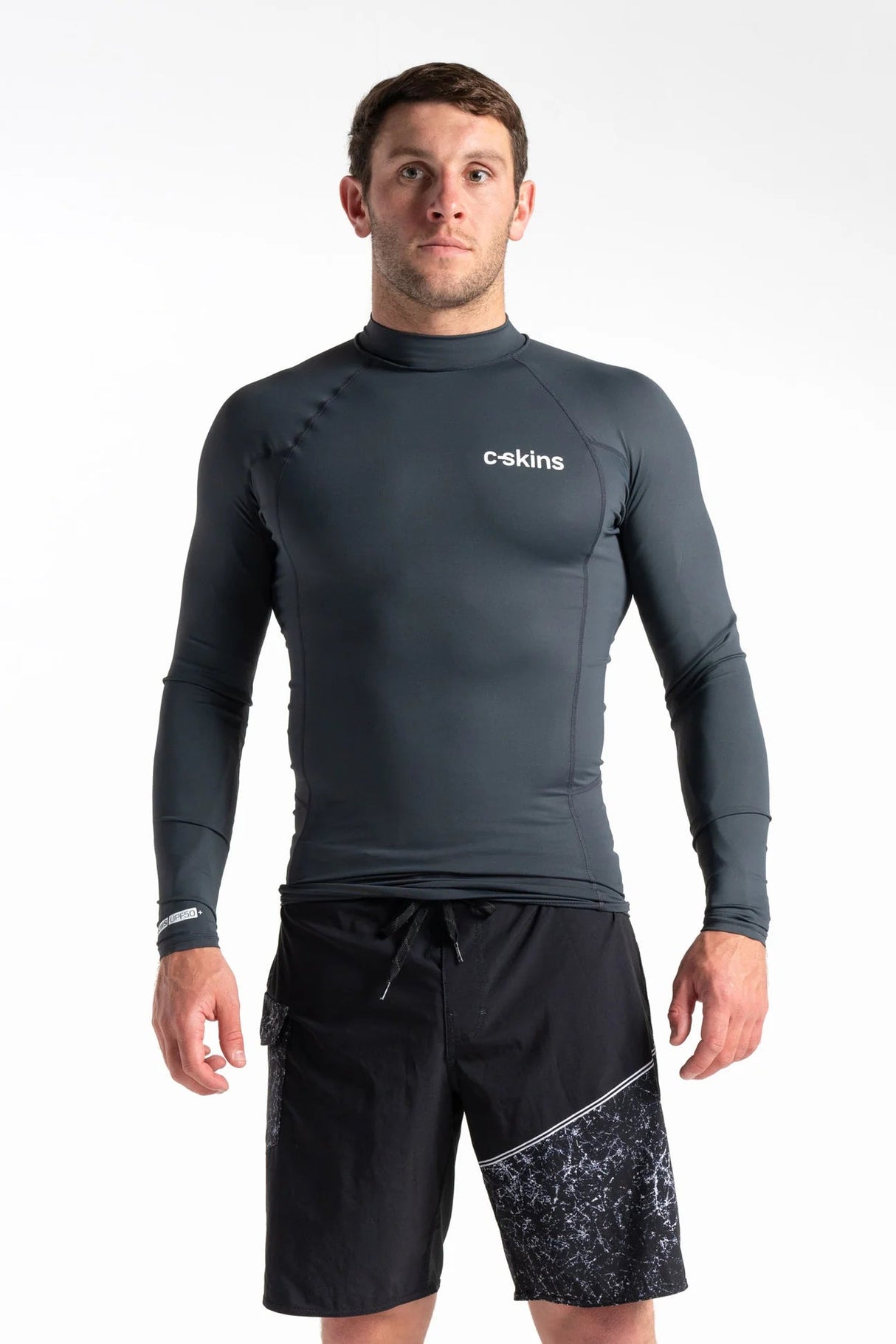 C-Skins UV Basics Long Sleeve Rash Vest - Anthracite-Rash Vests & Thermal Vests-troggs.com