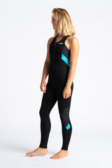 C-Skins Womens Element 2/2 Front Zip Long Jane - Raven/Tie-Dye/Cyan-Womens Wetsuits-troggs.com