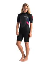 C-Skins Womens Element 3/2 Shorty - Black/Slate/Coral