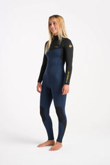C-Skins Womens NuWave Surflite 4/3 Wetsuit - Bluestone/Black/Saffron-Womens Wetsuits-troggs.com