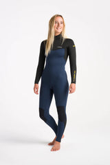 C-Skins Womens NuWave Surflite 4/3 Wetsuit - Bluestone/Black/Saffron-Womens Wetsuits-troggs.com
