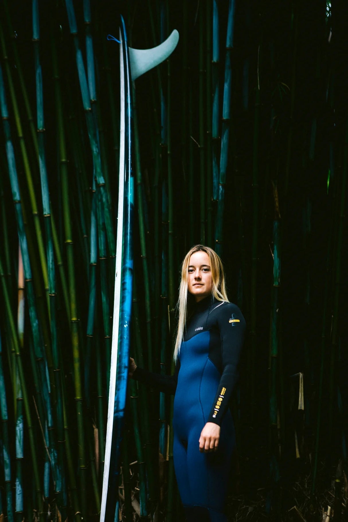 C-Skins Womens NuWave Surflite 4/3 Wetsuit - Bluestone/Black/Saffron-Womens Wetsuits-troggs.com