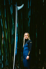 C-Skins Womens NuWave Surflite 4/3 Wetsuit - Bluestone/Black/Saffron-Womens Wetsuits-troggs.com