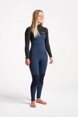 C-Skins Womens NuWave Surflite 4/3 Wetsuit - Bluestone/Black/Saffron-Womens Wetsuits-troggs.com