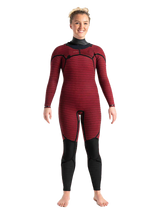 C-Skins Womens ReWired 5/4 Chest Zip Wetsuit - Raven Black/Crimson