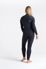 C-Skins Womens ReWired 5/4 Chest Zip Wetsuit - Raven Black/Crimson-Womens Wetsuits-troggs.com
