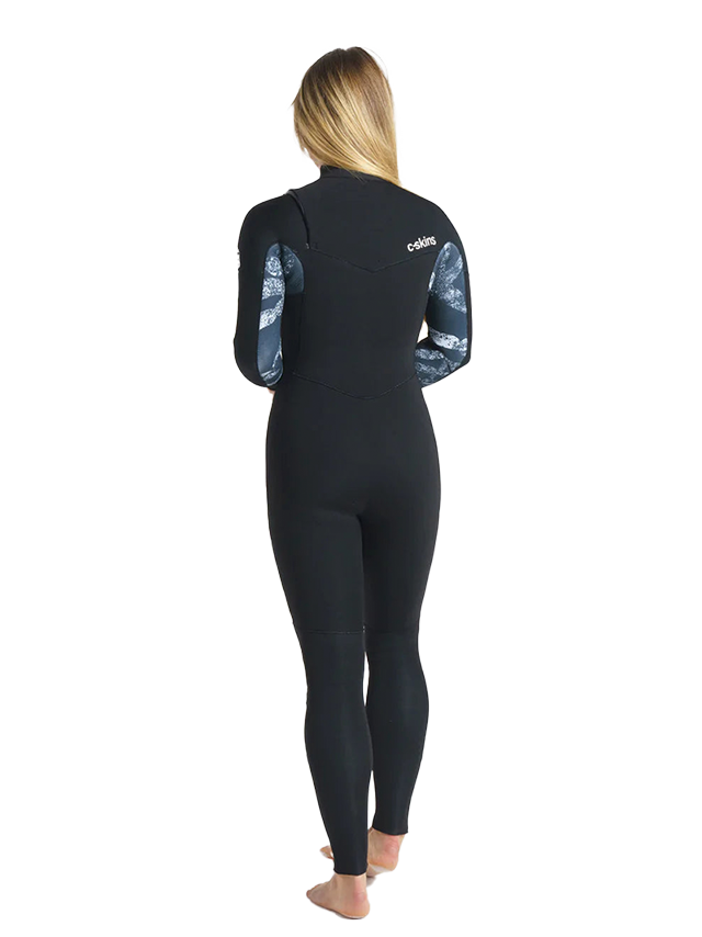 C-Skins Womens Solace 5/4 Chest Zip Wetsuit - Black/ Tropical