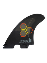 FCS 2 Channel Islands PC Reactor Tri Quad Fins - Black/Flame
