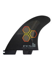FCS 2 Channel Islands PC Reactor Thruster Fins - Black/Flame