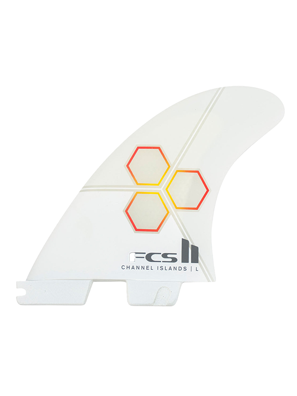 FCS 2 Channel Islands PC Reactor Thruster Fins - White/Flame