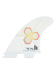 FCS 2 Channel Islands PC Reactor Thruster Fins - White/Flame
