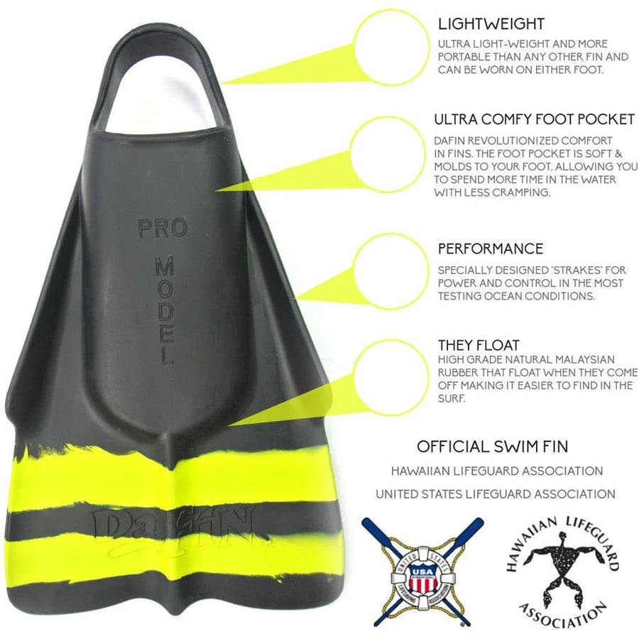 DaFin Slyde Swinfin - Black/Yellow-Bodyboarding-troggs.com