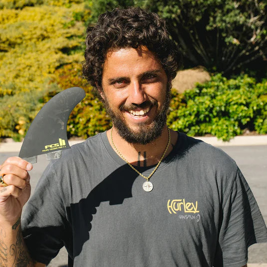 FCS 2 Filipe Toledo PG Accelerator Thruster Fins - Black/Acid