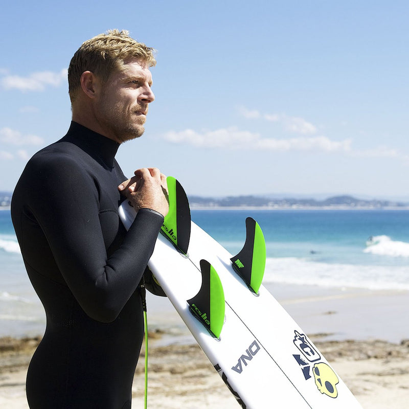 FCS II Mick Fanning Green/Black Large Tri Fins-Surf Accessories-troggs.com