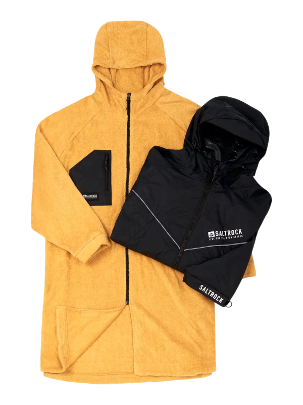 Saltrock 3 in 1 Recycled Changing Robe - Black/Yellow