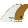 Futures Christenson Twin Fins - White/Brown-Surfboard Accessories-troggs.com