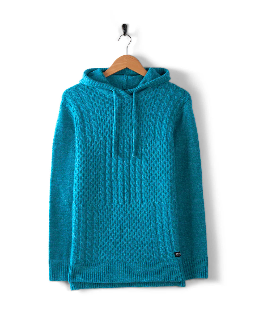 Saltrock Hele Bay Knitted Hoodie Blue troggs
