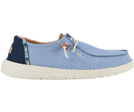 HEYDUDE Wendy Chambray Boho Canvas Shoe - Blue-troggs.com