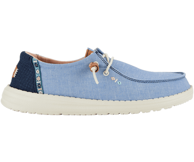 HEYDUDE Wendy Chambray Boho Canvas Shoe - Blue-troggs.com