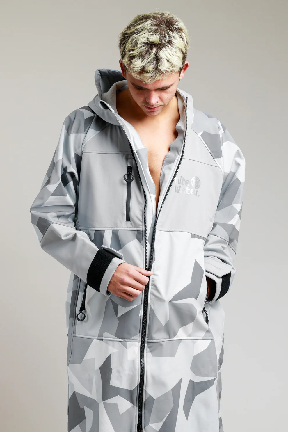 White Water Soft Shell Changing Robe - Artic Camo
