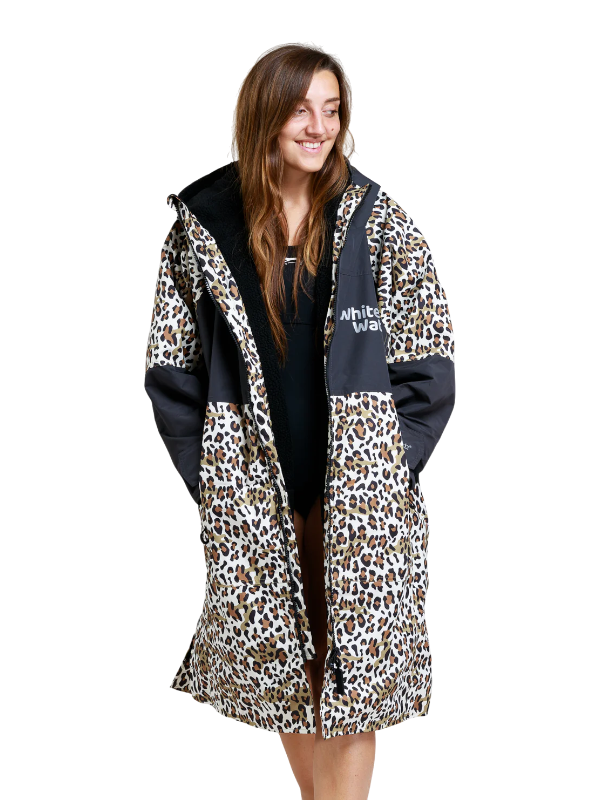 White Water Hard Shell Changing Robe - Leopard Print