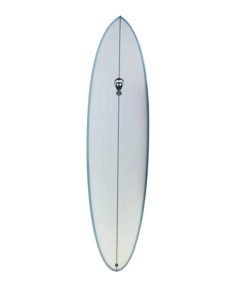 Mark Phipps One Bad Egg 6'6 Surfboard FCS 2 - Light Blue Rails