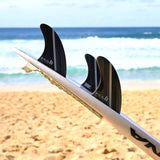 FCS 2 Mick Fanning Glass Fibre Fusion Thruster Fins - Smoke/White