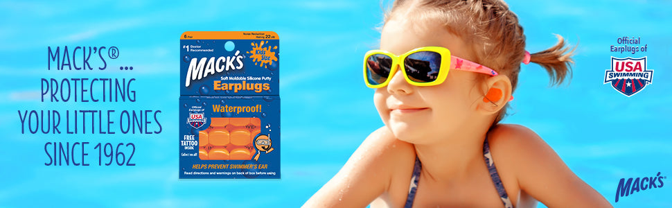 Macks Silicone Ear Plugs Kids - 6 Pairs-Ear Plugs-troggs.com