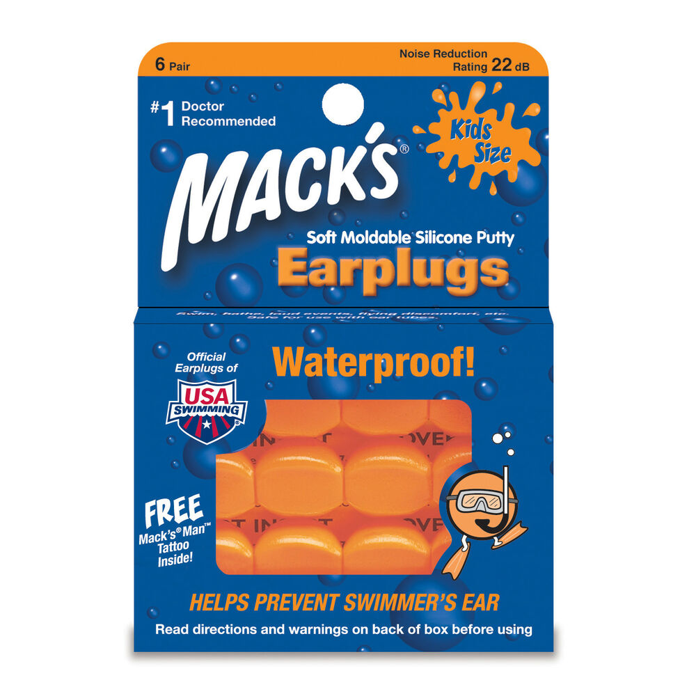 Macks Silicone Ear Plugs Kids - 6 Pairs-Ear Plugs-troggs.com