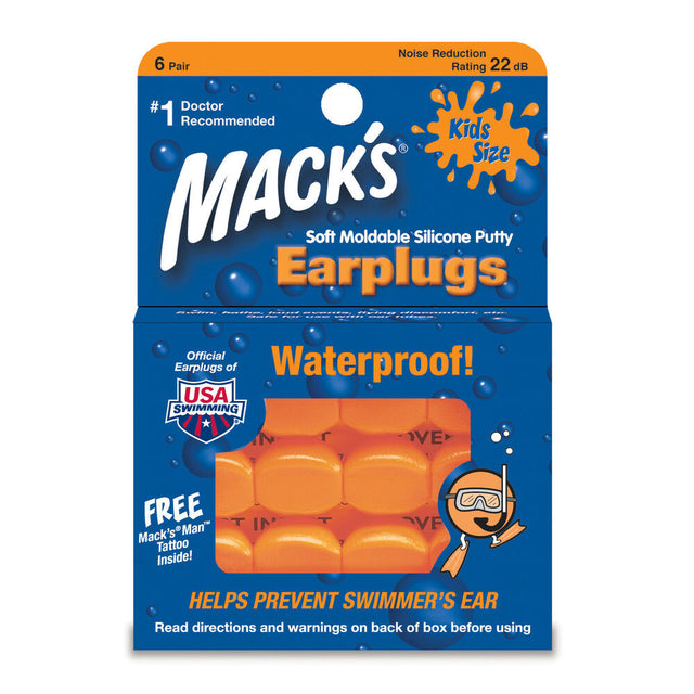 Macks Silicone Ear Plugs Kids - 6 Pairs-Ear Plugs-troggs.com