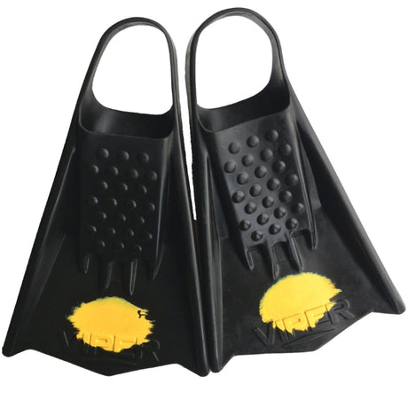 Mike Stewart MS Viper Bodyboard Fins - Black/Yellow-Bodyboarding-troggs.com