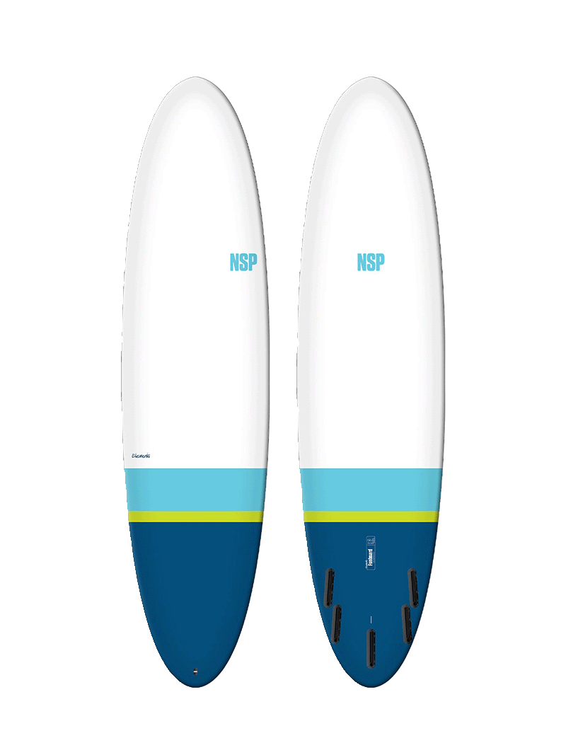NSP Elements HDT Fun Surfboard Futures - Tail Dip Navy