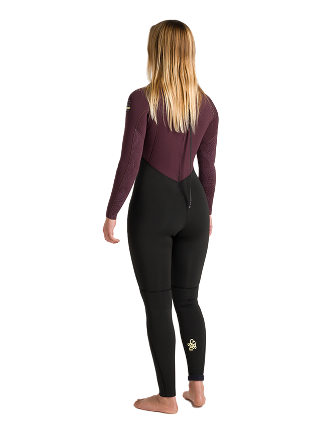 C-Skins Womens Surflite 5/4/3 Wetsuit - Black/Rust/C.Yellow