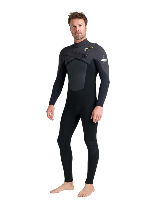 C-Skins NuWave Rewired 5/4 Chest-Zip Wetsuit - Black/Lime