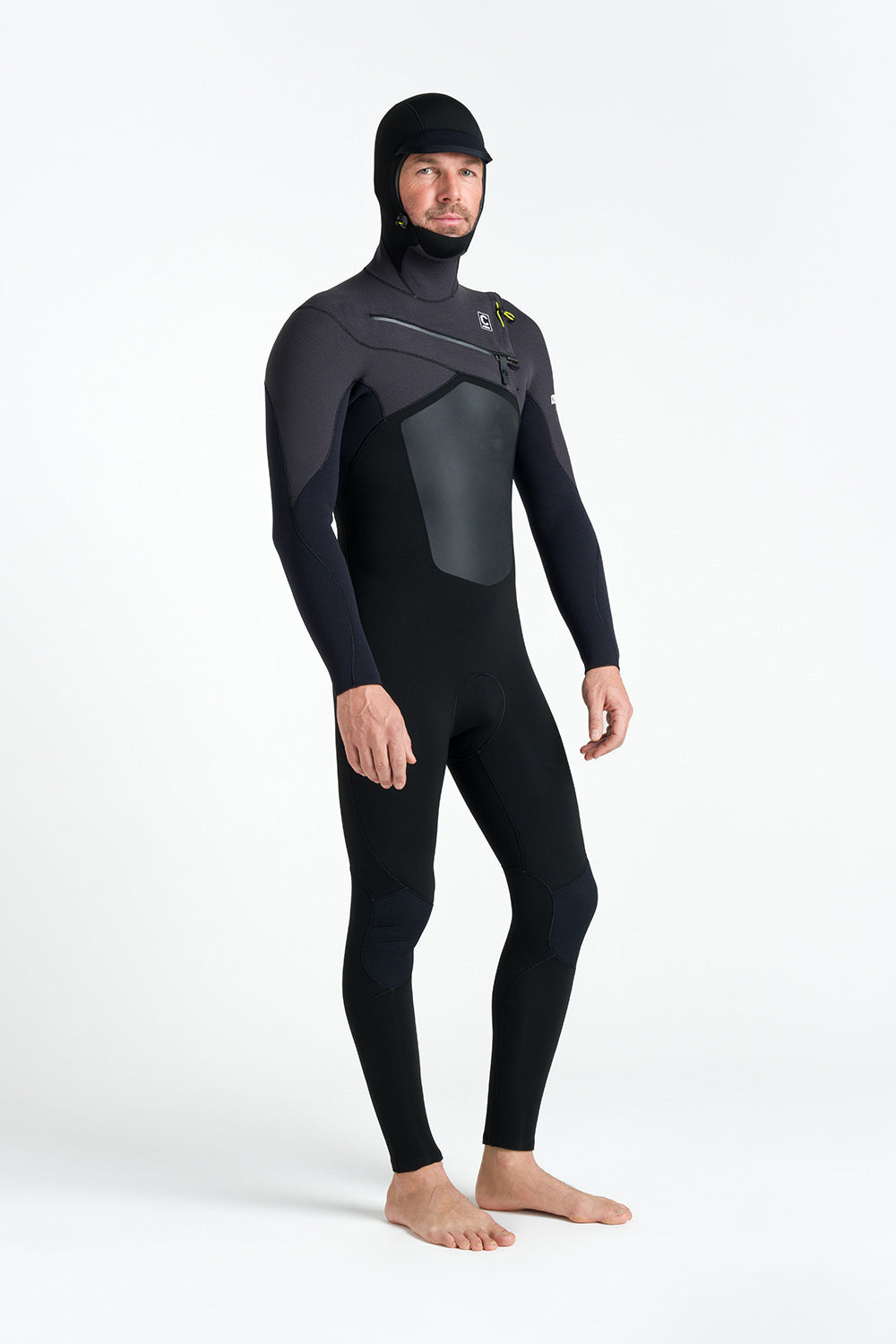 C-Skins NuWave Rewired 5/4 Hooded Wetsuit - Black/Lime